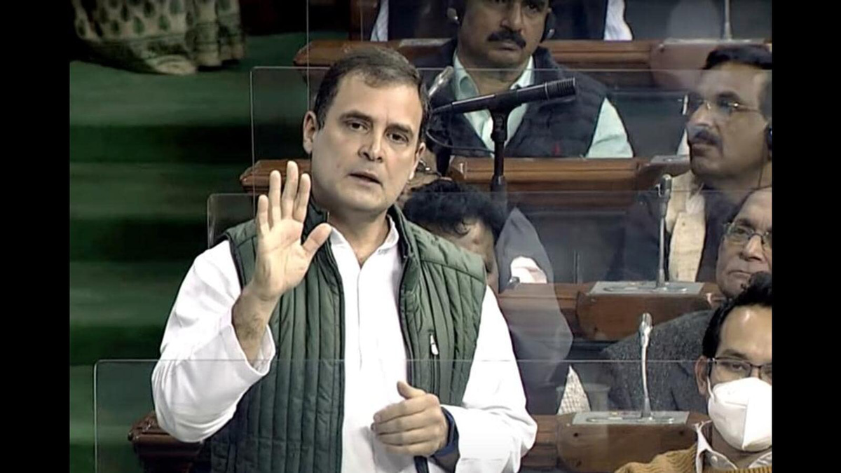 Rahul Gandhi slams Modi for creating ‘Two Indias’ during a parliament session in the Lok Sabha